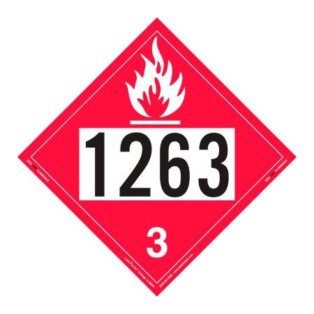 American Labelmark Co LabelMaster ZEZ21263 Flammable Liquid Placard, UN 1263, Removable Vinyl, 25/Pack ZEZ21263